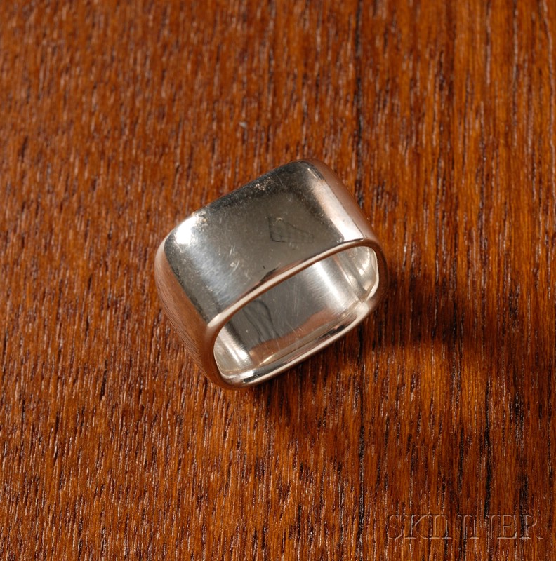 Appraisal: Georg Jensen Ring Sterling silver Denmark - Wide square form