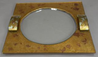 Appraisal: Large Tony Evans art glass tray with handles signed Evans