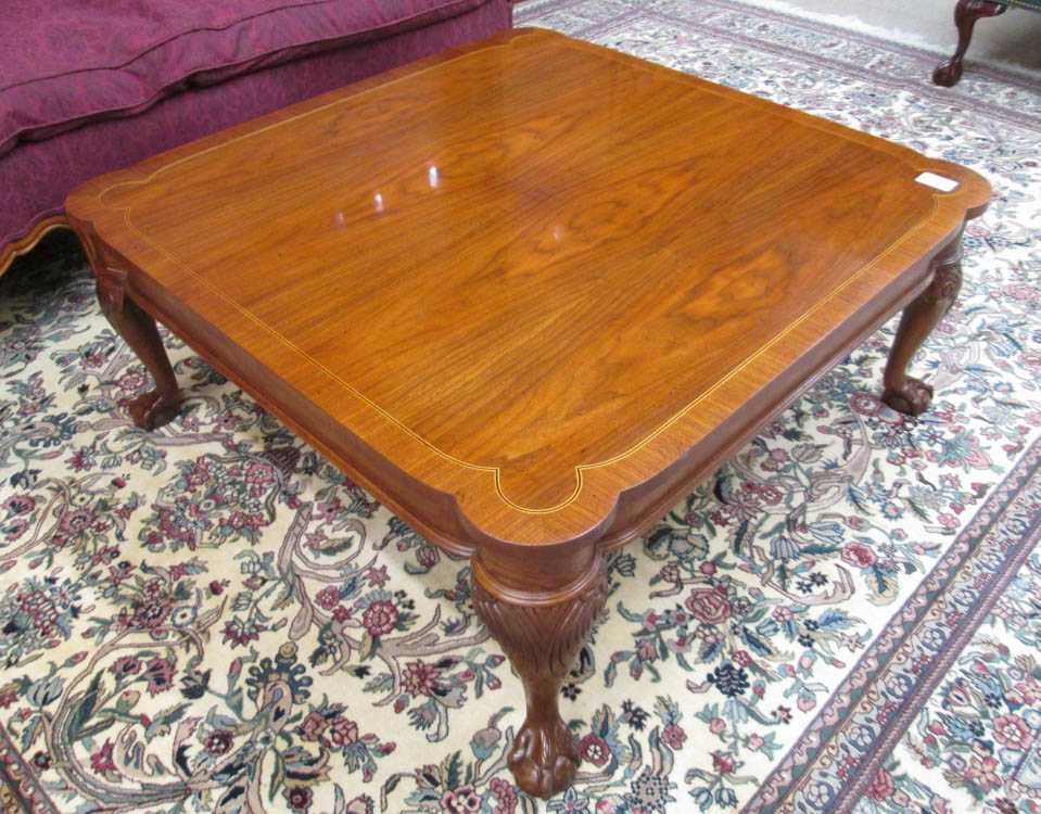 Appraisal: BAKER CHIPPENDALE STYLE MAHOGANY COCKTAIL TABLE Baker Furniture Co late