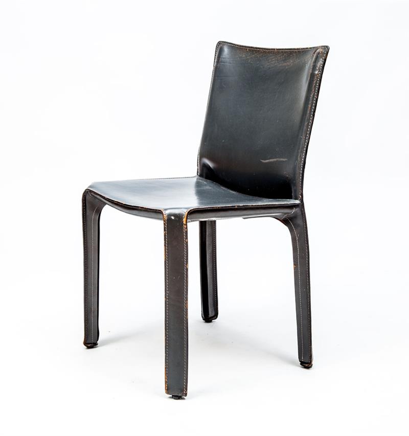 Appraisal: MARIO BELLINI FOR CASSINA CAB CHAIR Leather and metal x