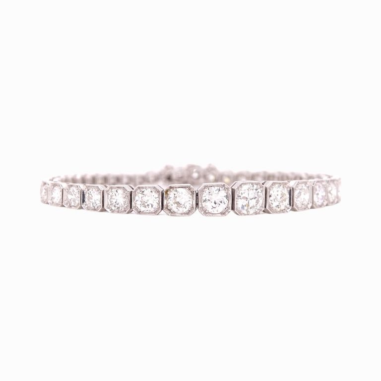 Appraisal: Antique Diamond Tennis Bracelet Antique Diamond Tennis Bracelet Approx ct