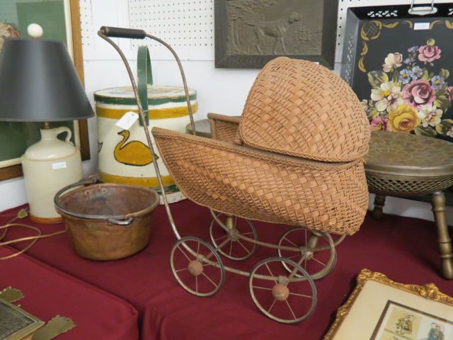 Appraisal: Antique Wicker Doll Buggy