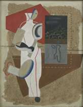 Appraisal: Willi Baumeister German - Tennis Match oil and sand on