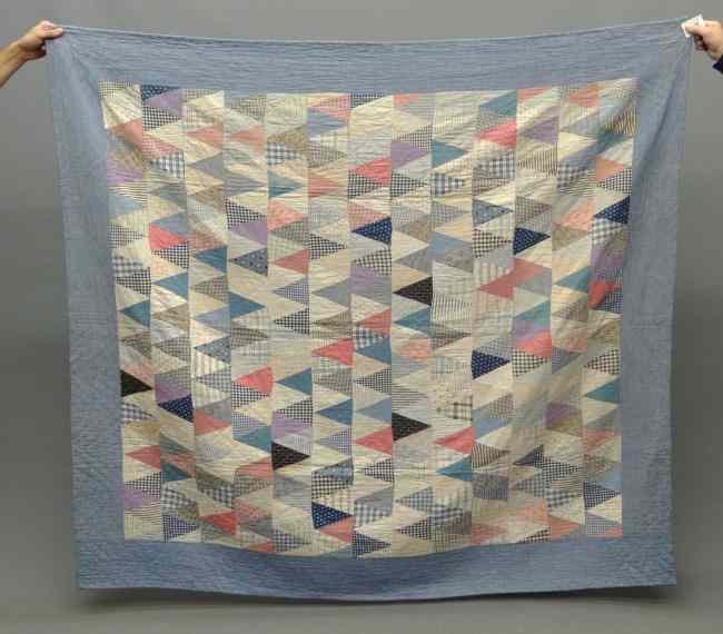 Appraisal: C 's Penna printed triangles quilt '' x ''