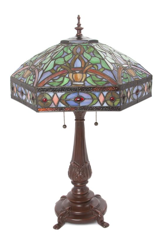 Appraisal: Sale Lot An American Leaded Glass Table Lamp the shade