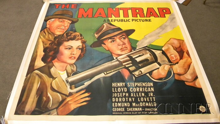 Appraisal: The Mantrap Movie Poster Republic U S three-sheet linen-backed