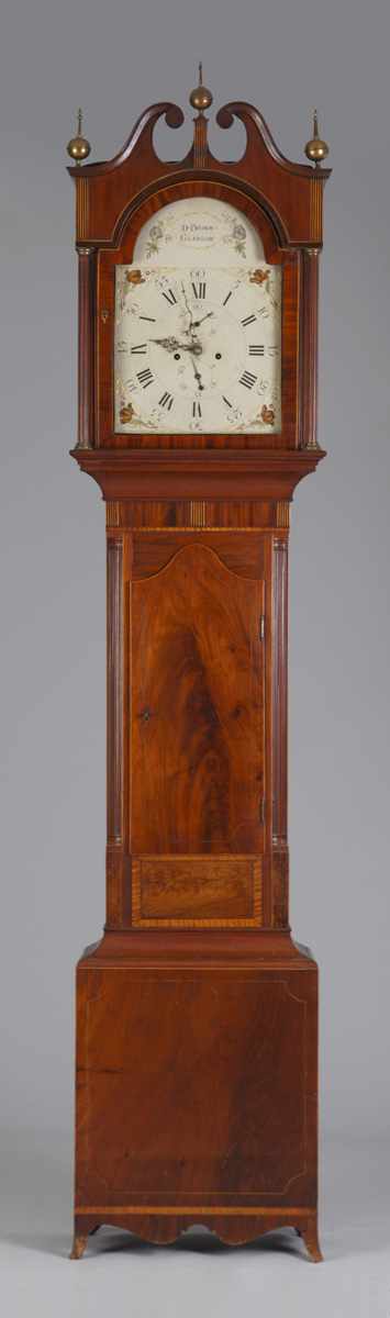 Appraisal: NJ Inlaid Mahogany Hepplewhite Tall Case Clock day time strike