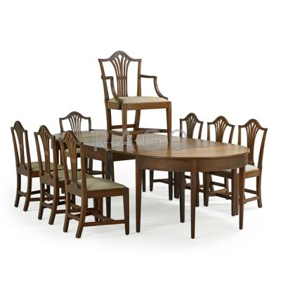 Appraisal: SHERATON THREE SECTION DINING TABLE AND CHAIRS Condition Report