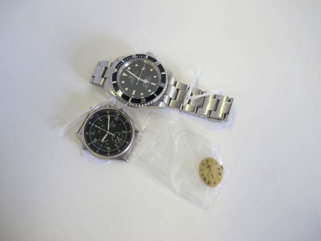 Appraisal: A lot comprising a Rolex copy watch a Seiko watch