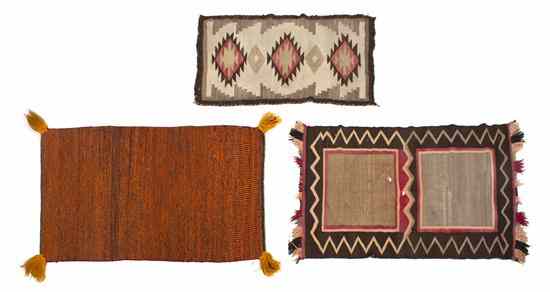 Appraisal: A Navajo Wool Saddle Blanket Weaving having two squares within