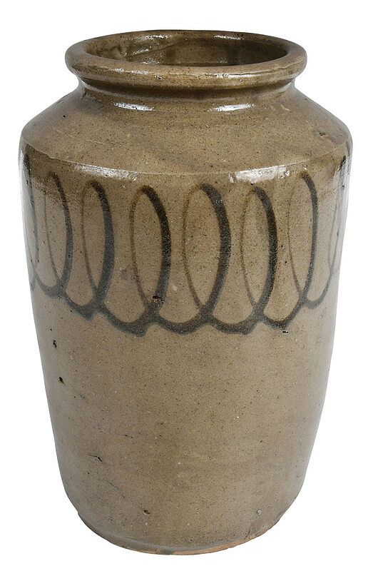 Appraisal: Thomas Chandler Attributed Stoneware Preserve Jar likely made at Kirksey's