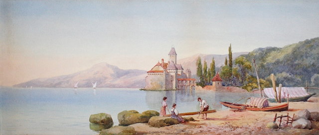 Appraisal: CLAUDE HAMILTON ROWBOTHAM - Chateau Chillon Lake Geneva signed twice