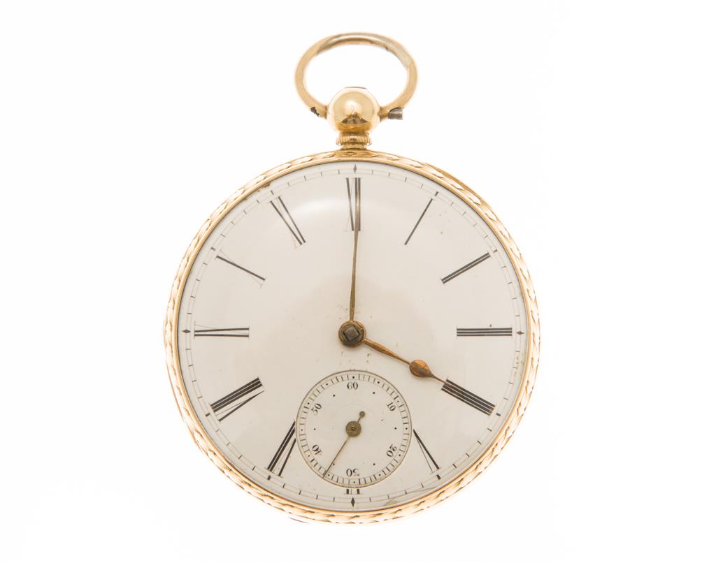 Appraisal: A gentleman's ct gold cased pocket watch open faced key