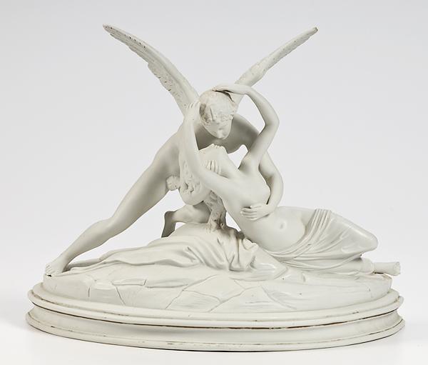 Appraisal: PARIAN SCULPTURE OF PSYCHE AND CUPID AFTER CONOVA A Parian