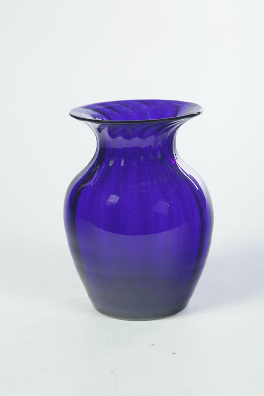 Appraisal: VASE American nd quarter- th century Deep cobalt blown glass