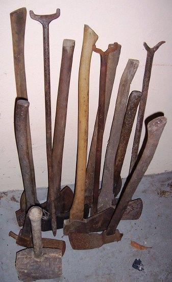 Appraisal: A quantity of large axes and sundry other tools