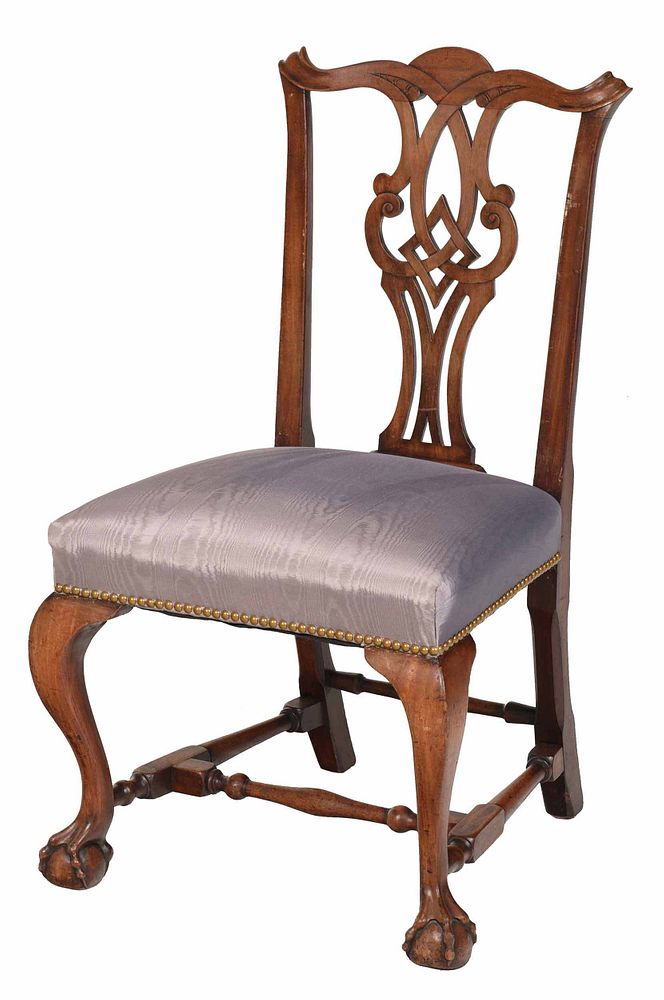 Appraisal: New England Chippendale Carved Mahogany Side Chair coastal Massachusetts late