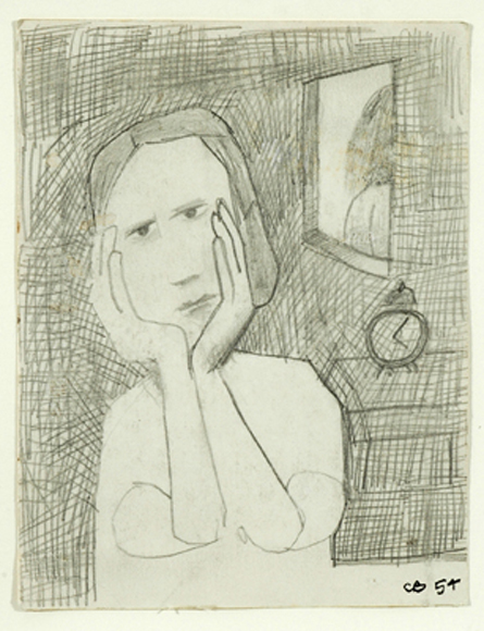 Appraisal: Charles Blackman born Pensive Girl pencil initialled and dated 'C