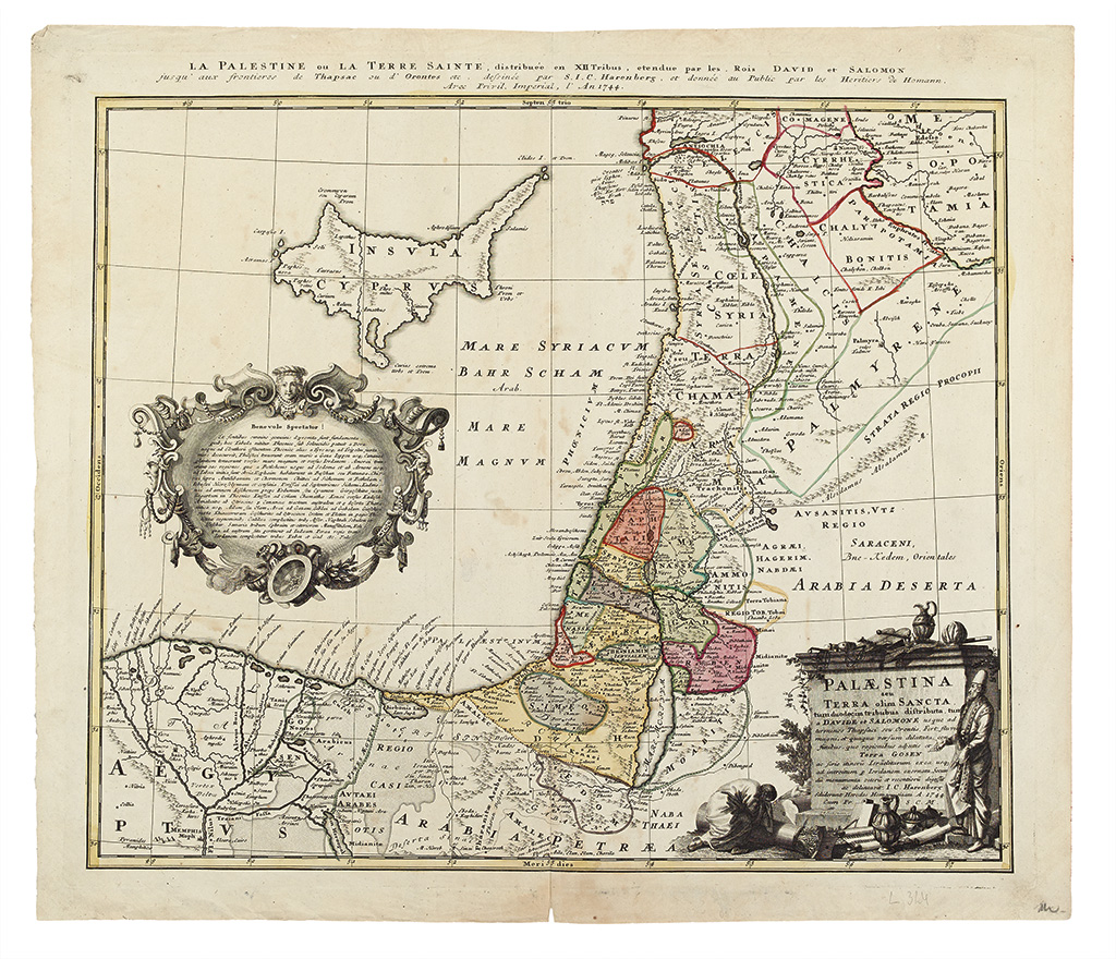 Appraisal: HOLY LAND Homann Heirs Palaestina seu Terra olim Sancta Double-page