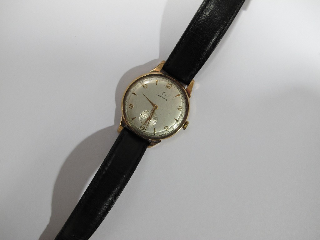 Appraisal: Gents ct gold cased Certina wrist watch with cream dial