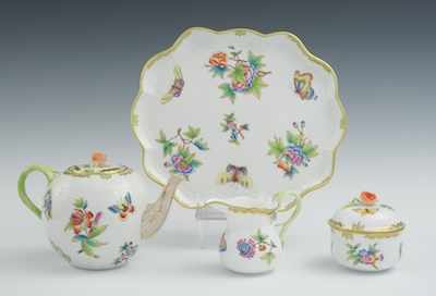 Appraisal: A Partial Herend Porcelain Tea Service in Butterfly Pattern Lot