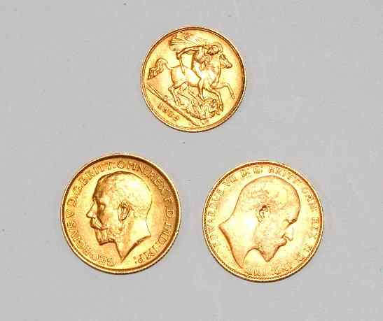 Appraisal: A AND A GOLD SOVEREIGN and a half sovereign