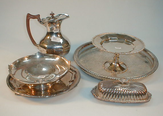 Appraisal: A group lot of electroplated wares including trays tapster water