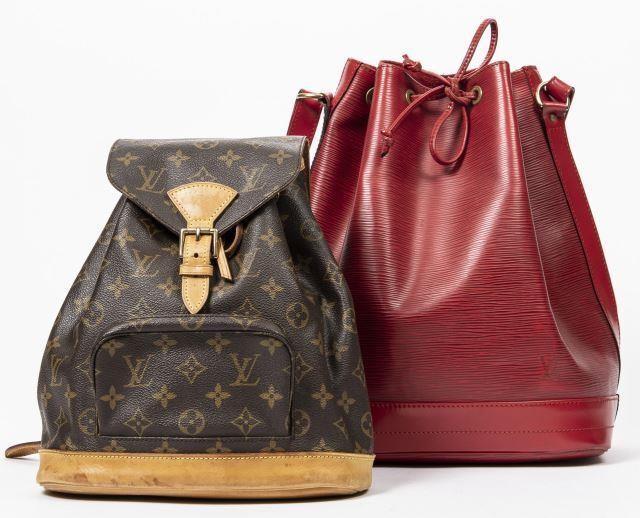 Appraisal: lot of Louis Vuitton bags including Montsouris backpack in brown