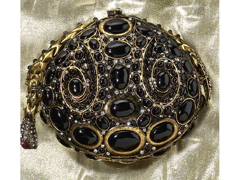 Appraisal: OVAL ONYX SERPENT PURSE BY IRADJ MOINI A rounded pear