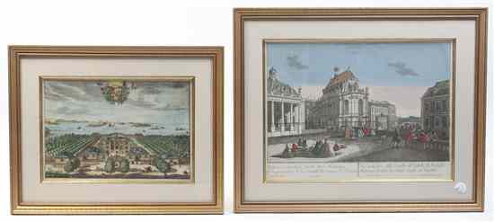 Appraisal: Two French Engravings th th century one depicting an estate