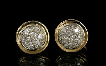 Appraisal: A Pair of Pave Diamond Earrings A pair of k