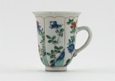 Appraisal: A Chinese famille verte deep U-shaped cup decorated with panels