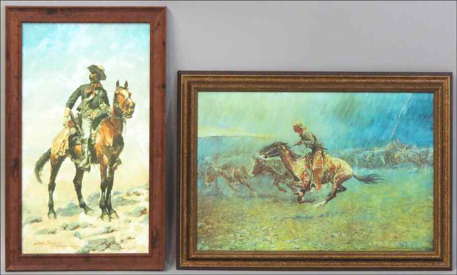 Appraisal: GROUP OF TWO FRAMED GICLEE PRINTS AFTER FREDERIC REMINGTON Each