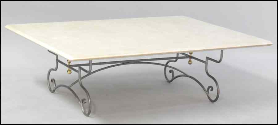 Appraisal: MARBLE TOP COCKTAIL TABLE H '' W '' D ''