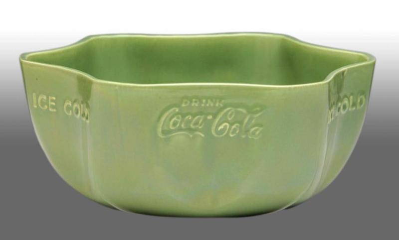 Appraisal: Coca-Cola Vernonware Green Ice Bowl Description Nice example with no