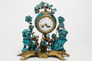 Appraisal: Louis XVI Bronze Chinese Porcelain Clock Louis XVI French gilt