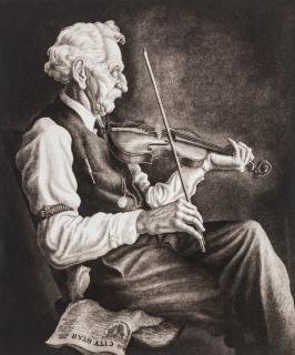 Appraisal: JACKSON LEE NESBITT - PENCIL SIGNED ETCHING Titled 'Old Man