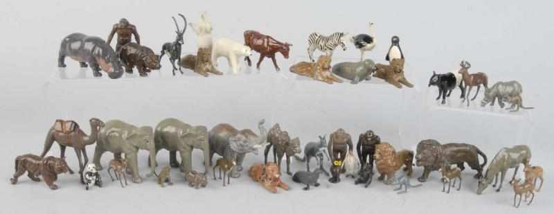 Appraisal: Approx Vintage Metal Animal Figures Description Some chipping and wear