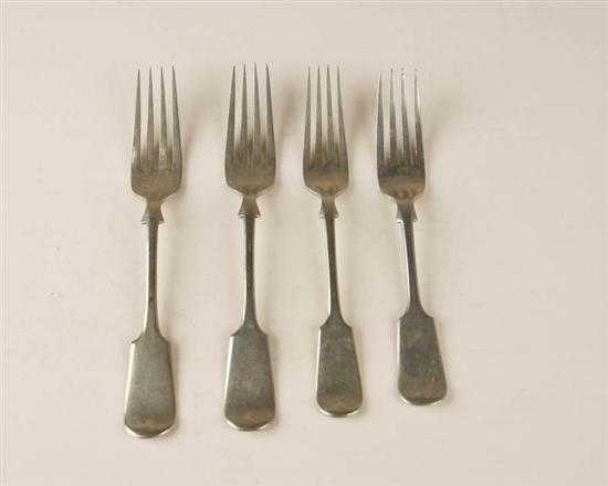 Appraisal: Four English Sheffield Silverplate Forks by James Dixon Sons two