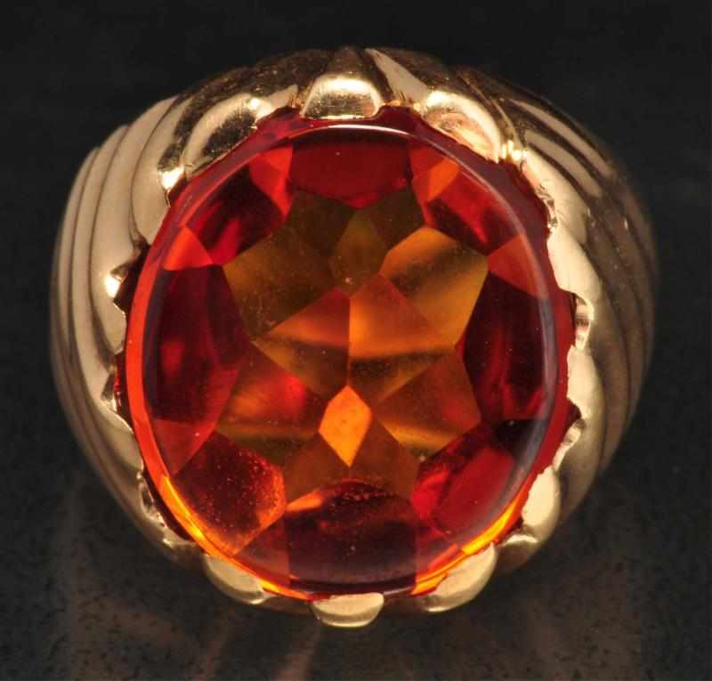 Appraisal: K Y Gold Citrine Men's Ring Description Citrine ct Weight