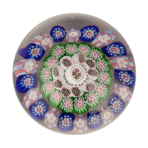 Appraisal: A Concentric Millefiori Glass Paperweight Possibly by Clichy Diameter inches