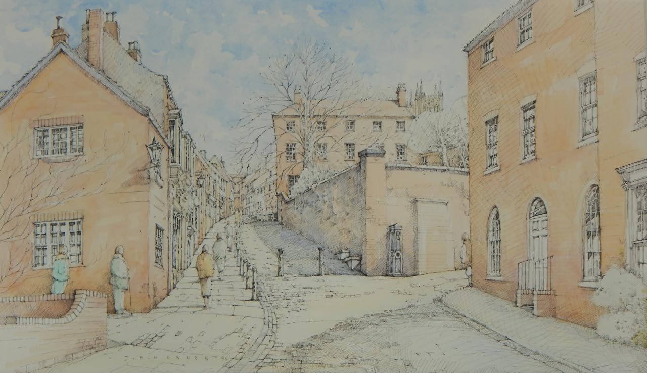 Appraisal: J B Horner thC Steep Hill Lincoln watercolour signed and