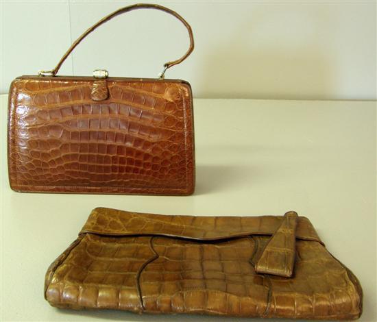 Appraisal: Two crocodile skin handbags