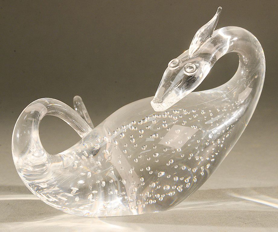 Appraisal: Large Steuben glass dragon crystal sculpture with controlled bubbles designed