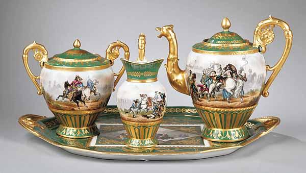 Appraisal: A S vres Porcelain Tea Service late th early th