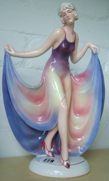 Appraisal: A Katzhutte pottery figure of an Art Deco lady dancer