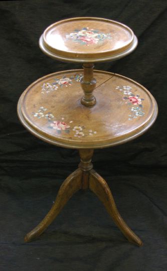 Appraisal: Edwardian Mahogany Tiered Tripod Table ca each of the two