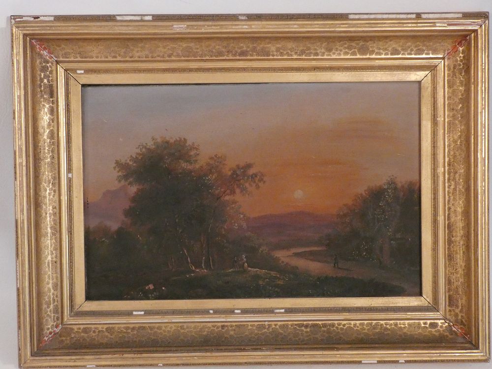 Appraisal: HALIBURTON LUMINIST OIL PAINTING Antique luminist oil painting on canvas