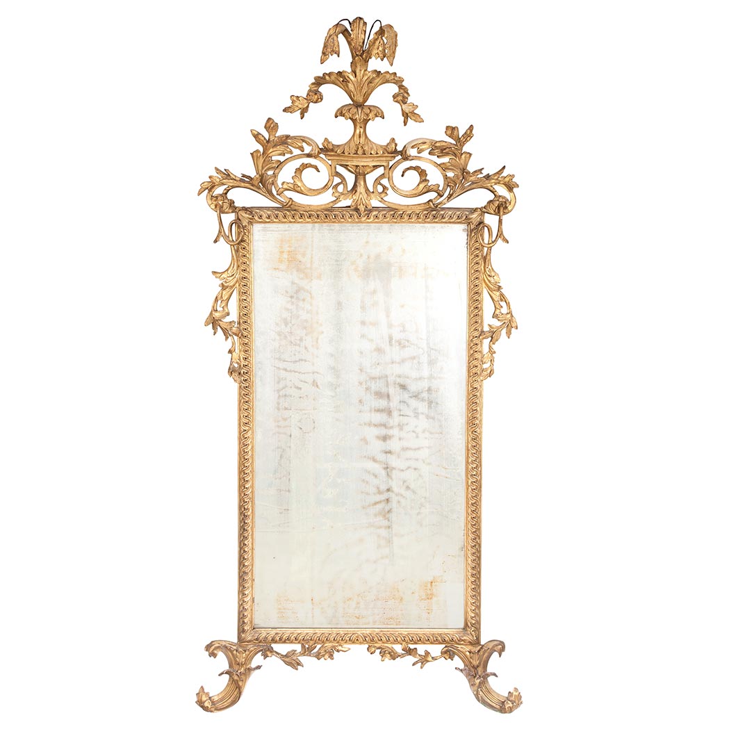 Appraisal: Italian Neoclassical Giltwood Pier Mirror Late th century The rectangular