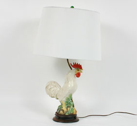 Appraisal: Large Stangl ceramic rooster lamp for Mutual Sunset Lamp Co